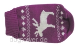 Wolters Strick- Hundepullover Elch pflaume/weiss